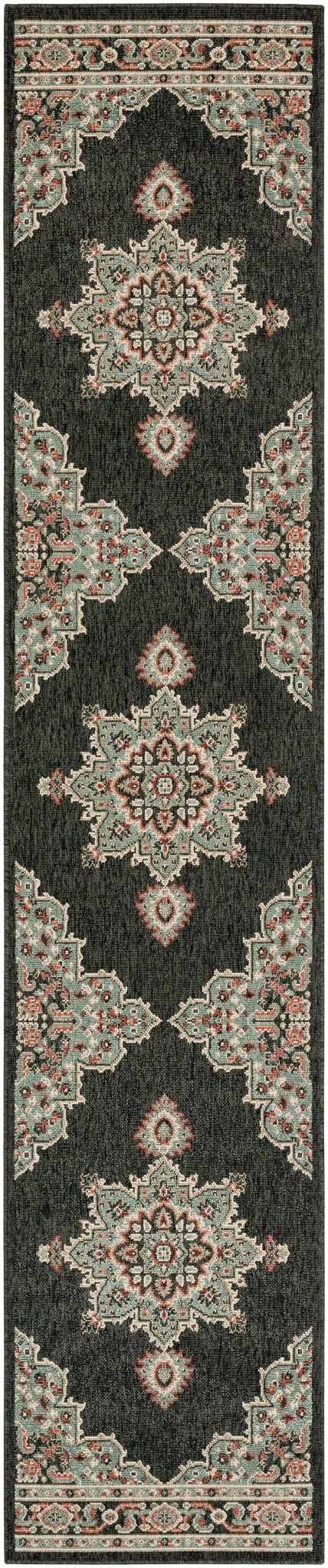 Traditional Medallion Brown, Black, Blue and Camel Multi Size Area Rug - The Rug Decor