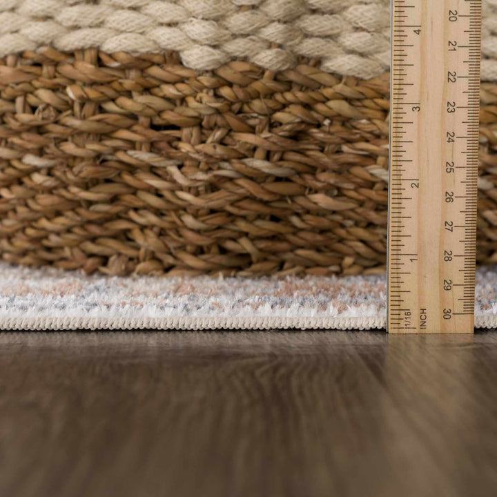 Traditional Medallion design Brown, Ivory and Charcoal washable Turkish Design Rug - The Rug Decor