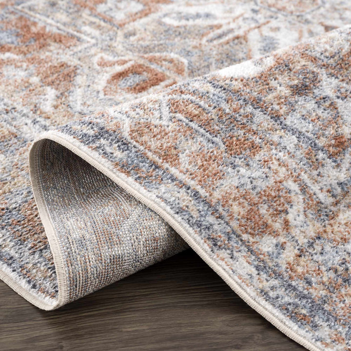 Traditional Medallion design Brown, Ivory and Charcoal washable Turkish Design Rug - The Rug Decor