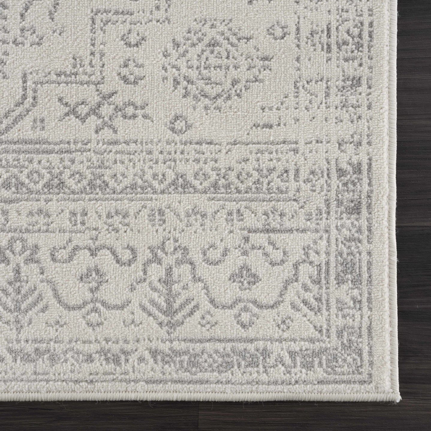 Traditional Medallion Design Contemporary Ivory and Gray Medium pile Area Rug - The Rug Decor
