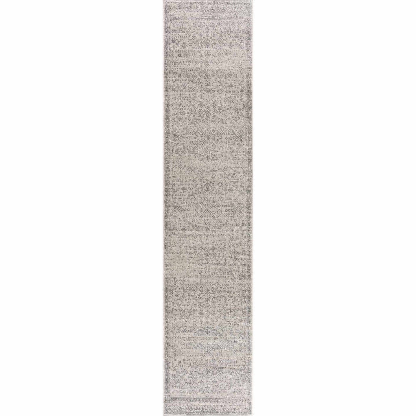 Traditional Medallion Design Contemporary Ivory and Gray Medium pile Area Rug - The Rug Decor