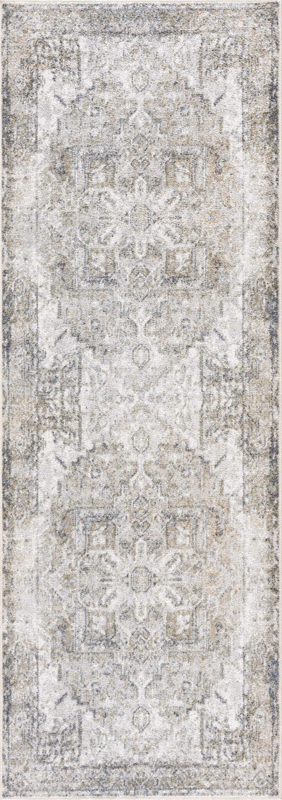 Traditional Medallion Design Ivory, Olive and Camel Low pile Washable Area Rug - The Rug Decor