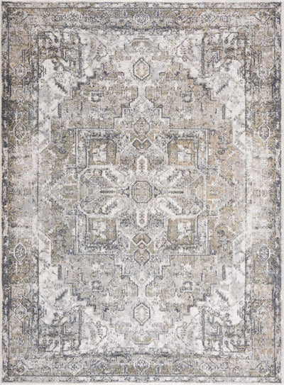 Traditional Medallion Design Ivory, Olive and Camel Low pile Washable Area Rug - The Rug Decor