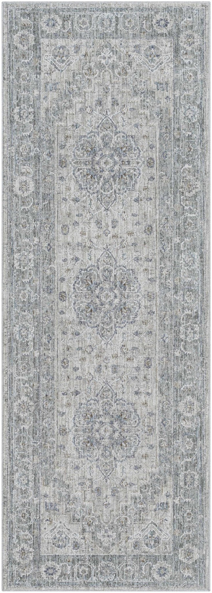 Traditional Medallion, Heriz Beige, Purple, white and Gray Medium pile Area rug - The Rug Decor