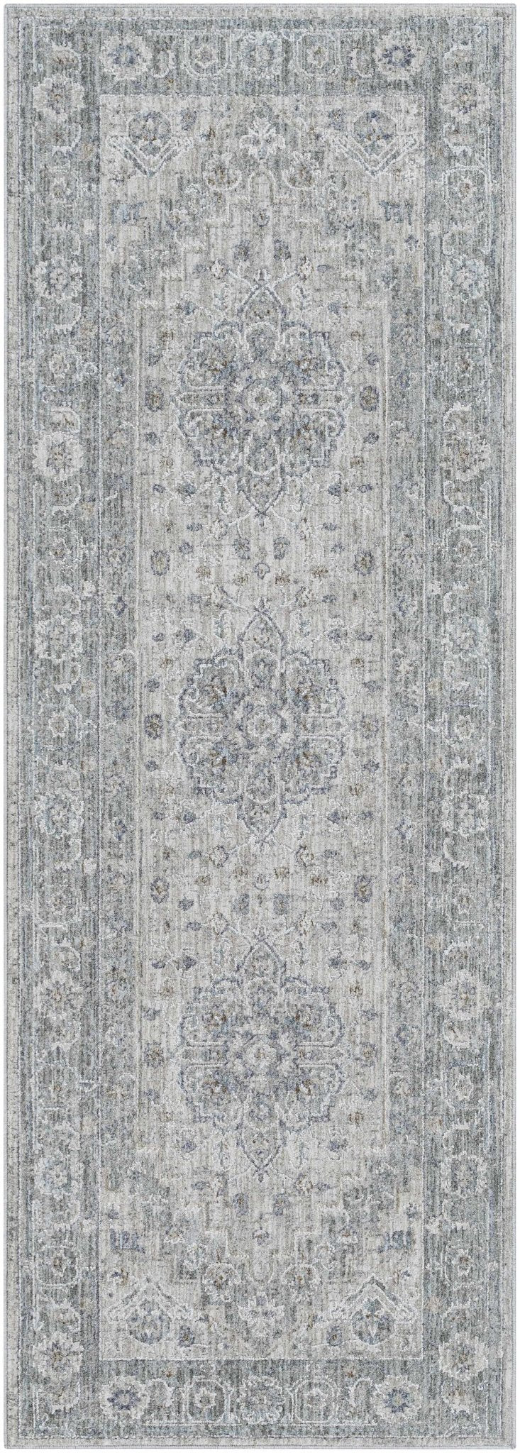 Traditional Medallion, Heriz Beige, Purple, white and Gray Medium pile Area rug - The Rug Decor