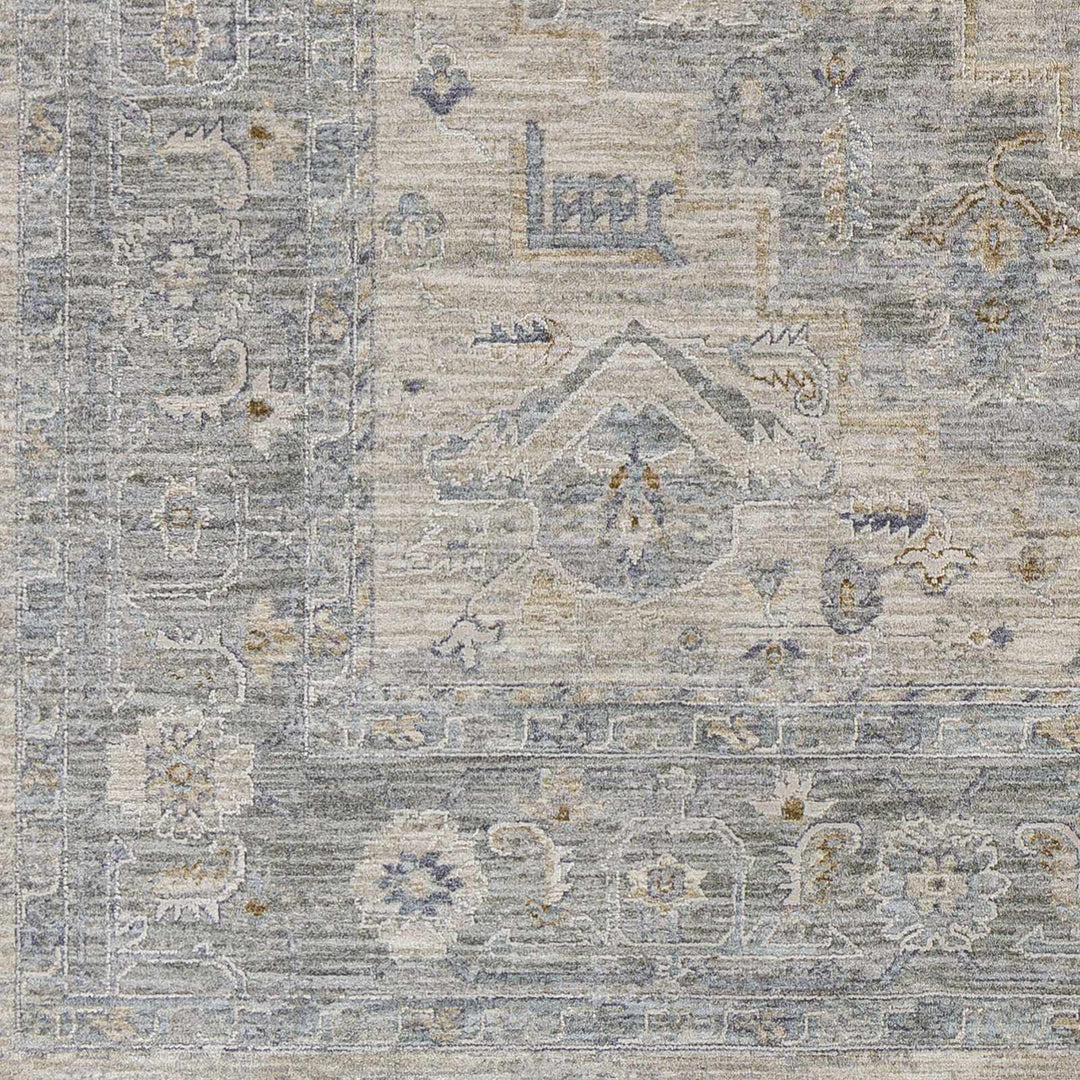 Traditional Medallion, Heriz Beige, Purple, white and Gray Medium pile Area rug - The Rug Decor