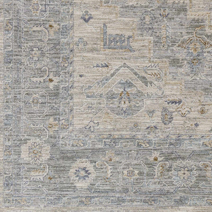 Traditional Medallion, Heriz Beige, Purple, white and Gray Medium pile Area rug - The Rug Decor