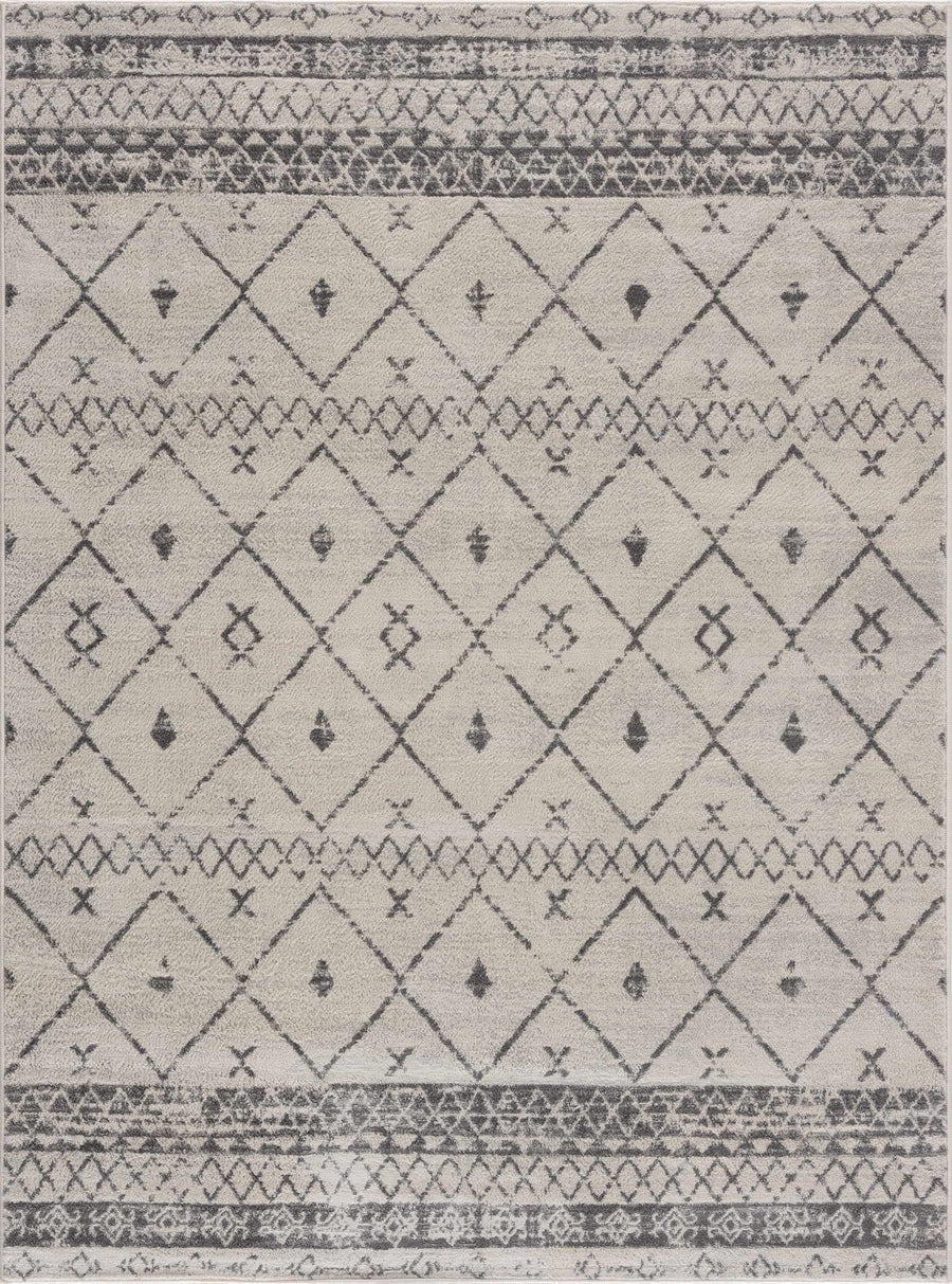 Traditional Moroccan Style Beige, Gray, Ivory Medium Pile Multi Size Area Rug - The Rug Decor