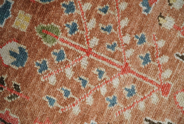 Traditional Oushak Tree of Life Rust and Brown Hand Knotted Wool Rug - The Rug Decor