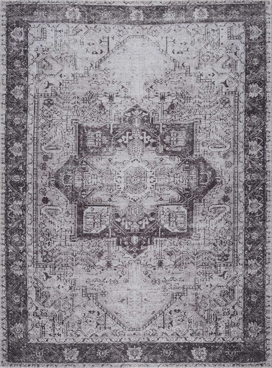 Traditional Turkish Design Ivory and Brown Low Pile Multi Size Area Rug - The Rug Decor