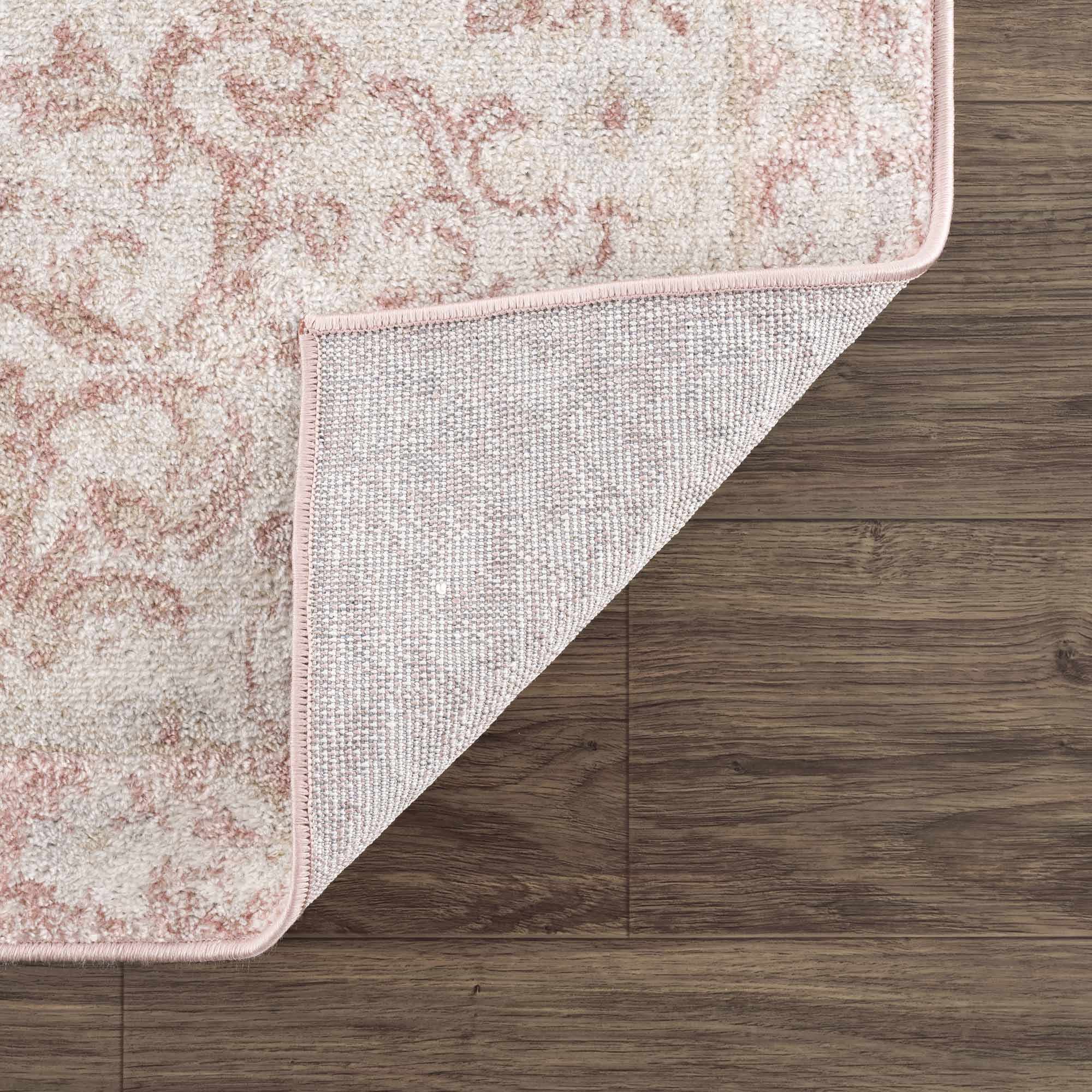 Traditional Turkish Design Pink gold and Off white medium pile Area Ru