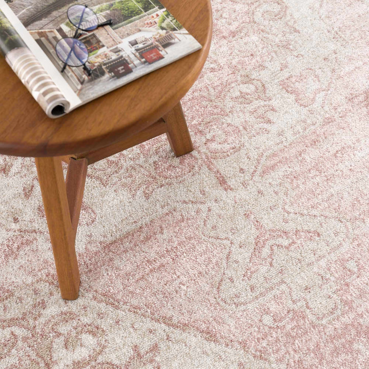 Traditional Turkish Design Rose gold and Off white medium pile Area Rug - The Rug Decor