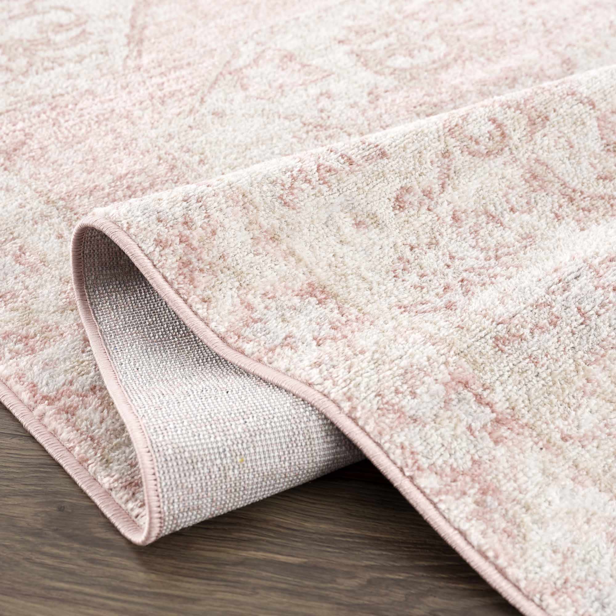 Traditional Turkish Design Pink gold and Off white medium pile Area Ru