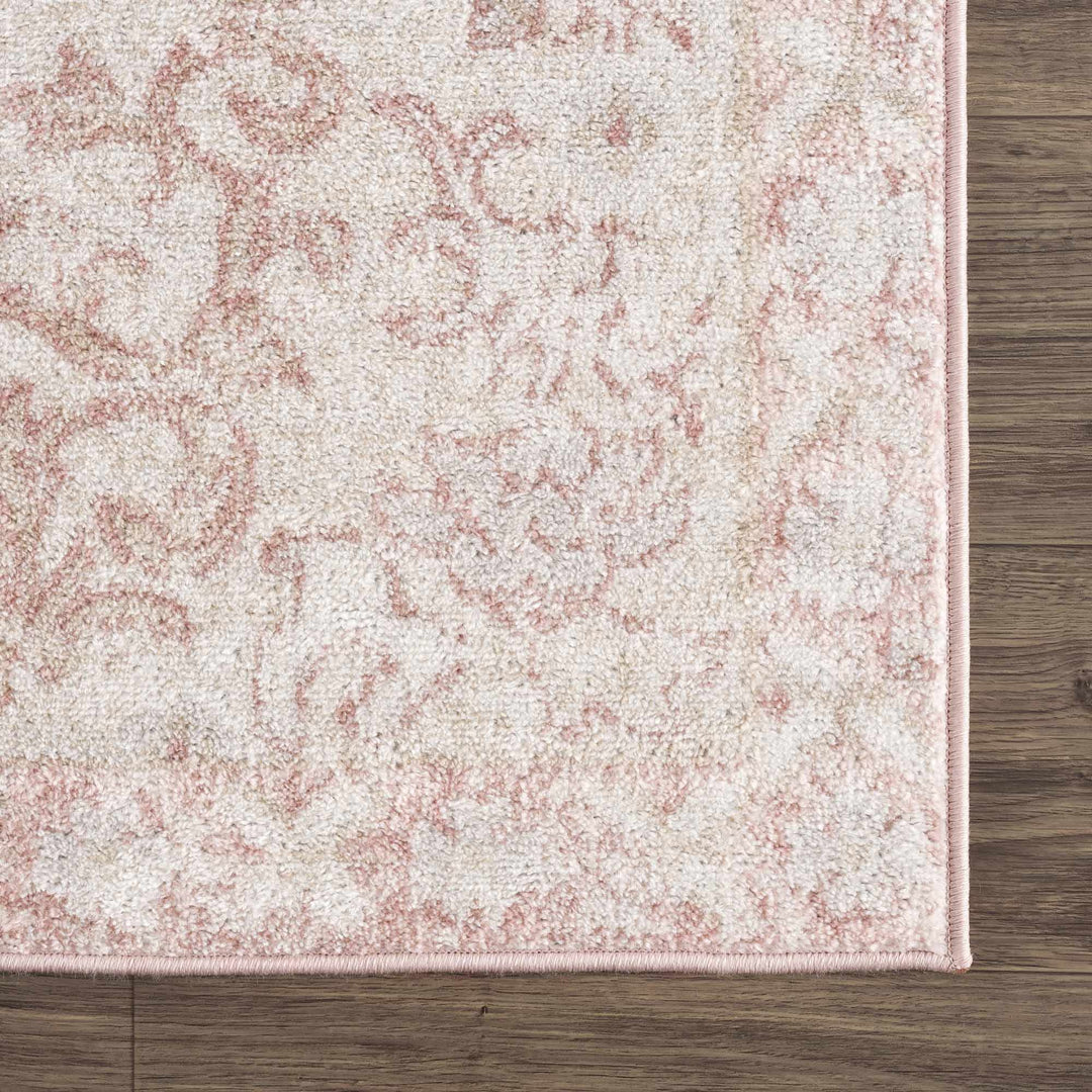 Traditional Turkish Design Rose gold and Off white medium pile Area Rug - The Rug Decor
