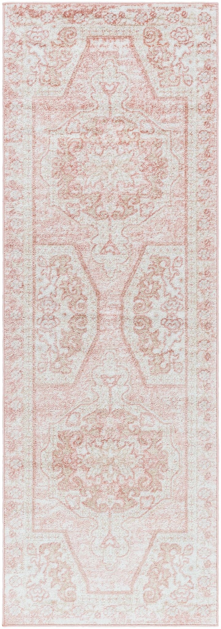 Traditional Turkish Design Rose gold and Off white medium pile Area Rug - The Rug Decor