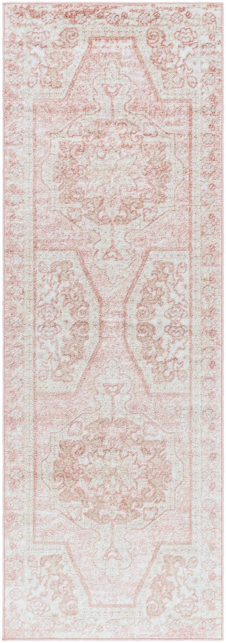 Traditional Turkish Design Rose gold and Off white medium pile Area Rug - The Rug Decor