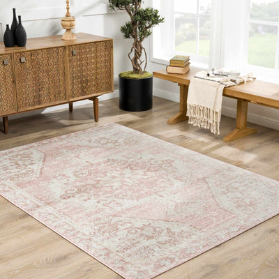 Traditional Turkish Design Rose gold and Off white medium pile Area Rug - The Rug Decor