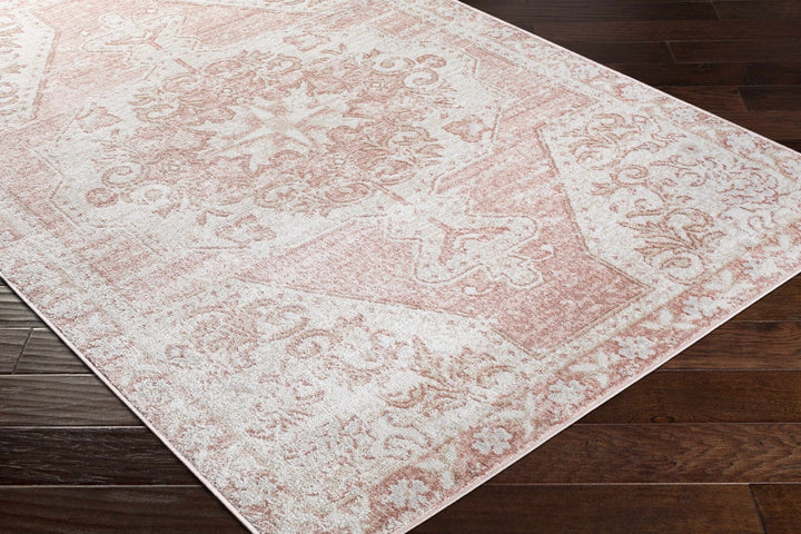 Traditional Turkish Design Rose gold and Off white medium pile Area Rug - The Rug Decor