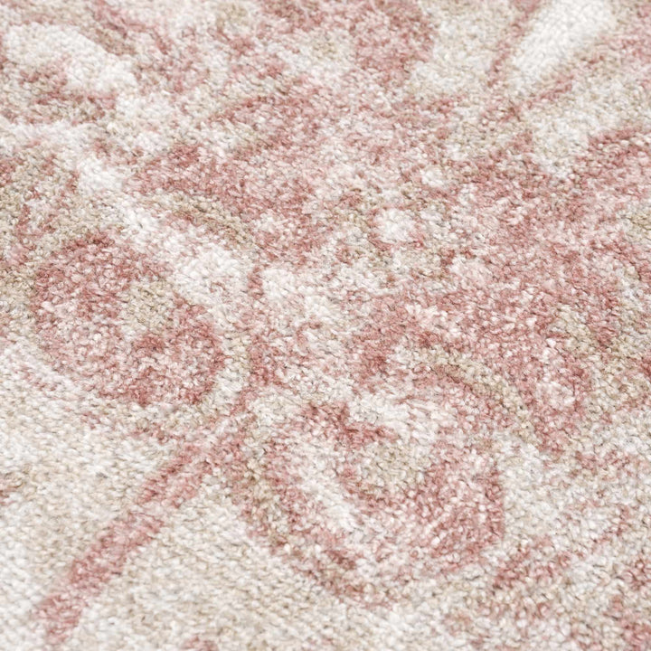 Traditional Turkish Design Rose gold and Off white medium pile Area Rug - The Rug Decor