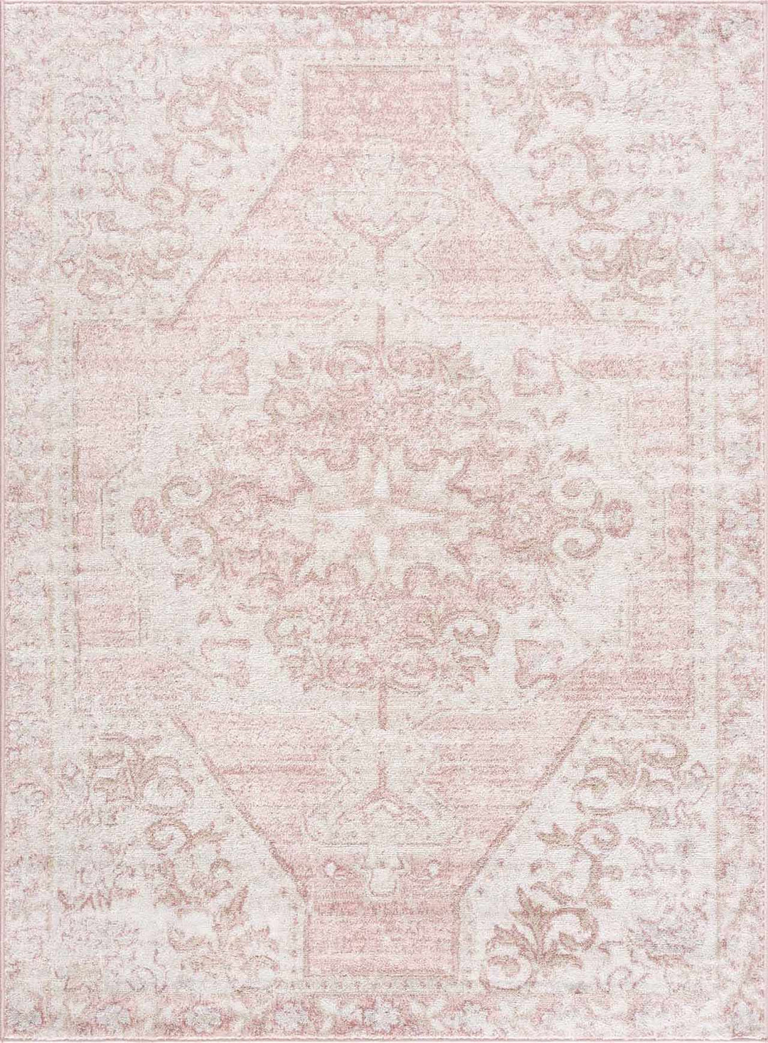 Traditional Turkish Design Rose gold and Off white medium pile Area Rug - The Rug Decor