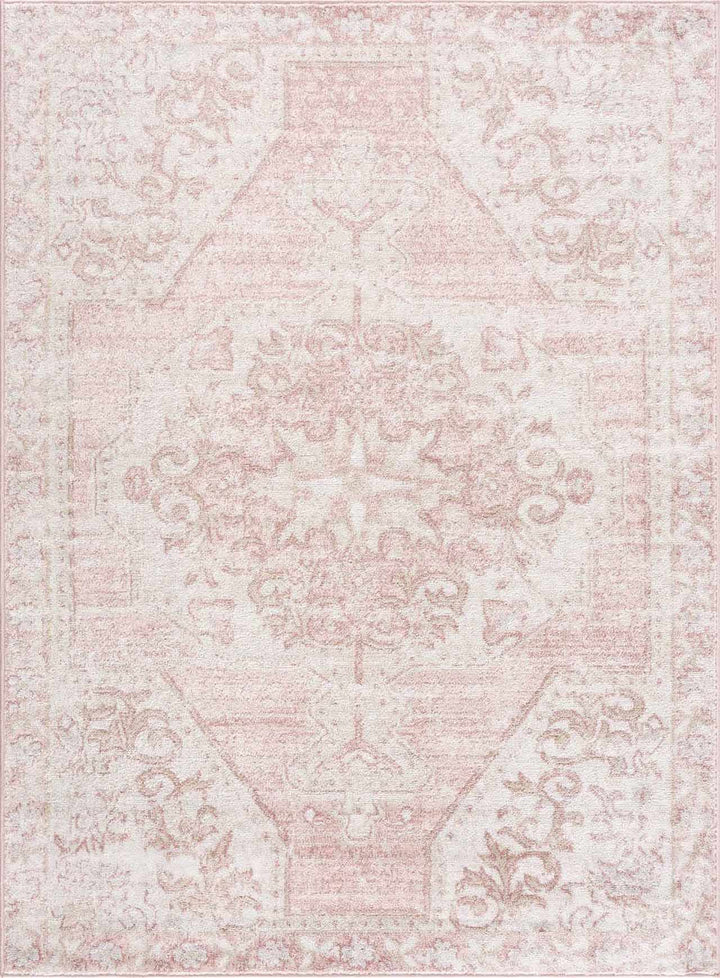 Traditional Turkish Design Rose gold and Off white medium pile Area Rug - The Rug Decor