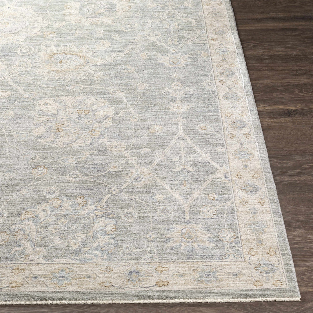 Traditional Vintage Style Gray, Beige, Violet and White Medium Pile Rug - The Rug Decor