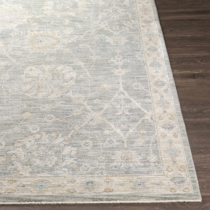Traditional Vintage Style Gray, Beige, Violet and White Medium Pile Rug - The Rug Decor