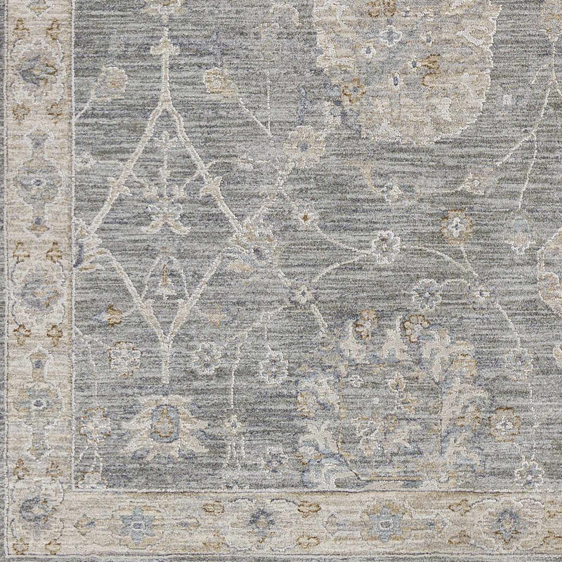 Traditional Vintage Style Gray, Beige, Violet and White Medium Pile Rug - The Rug Decor