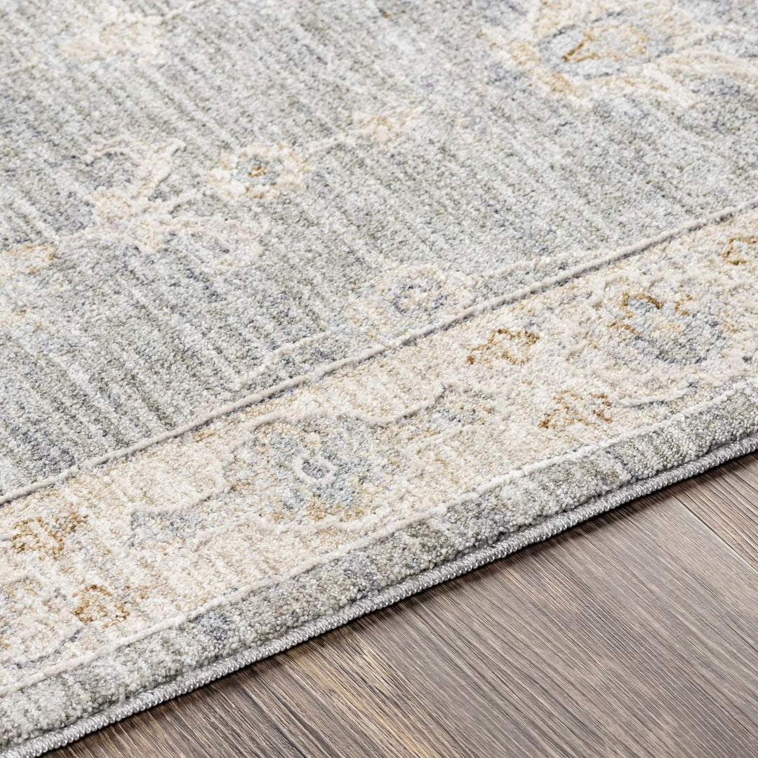 Traditional Vintage Style Gray, Beige, Violet and White Medium Pile Rug - The Rug Decor