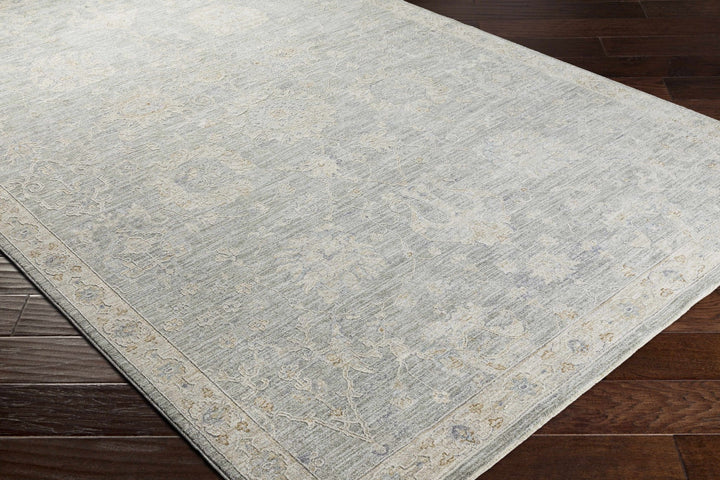 Traditional Vintage Style Gray, Beige, Violet and White Medium Pile Rug - The Rug Decor