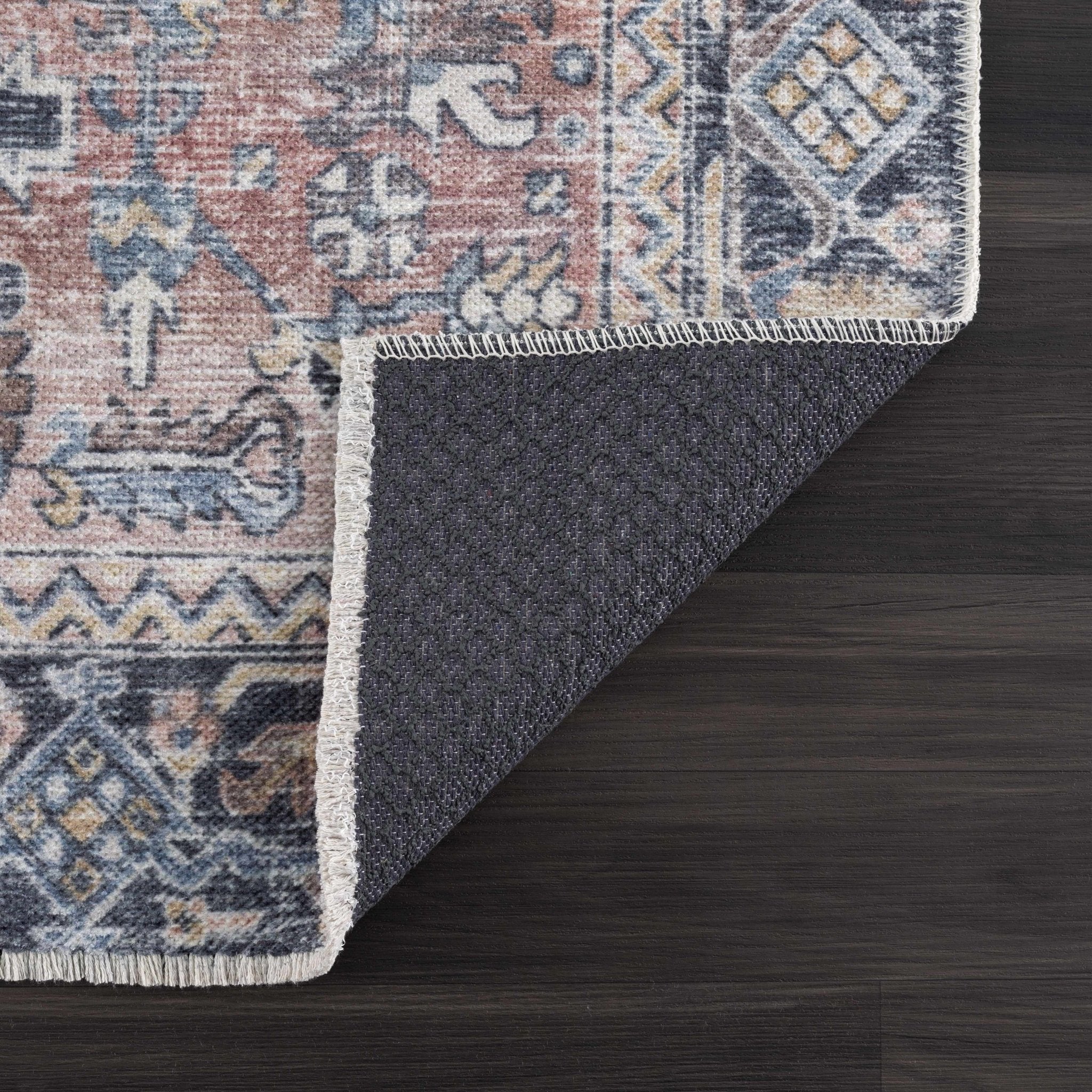 Traditional Floral Vintage Style Turkish Rust, Ivory and Black Rug