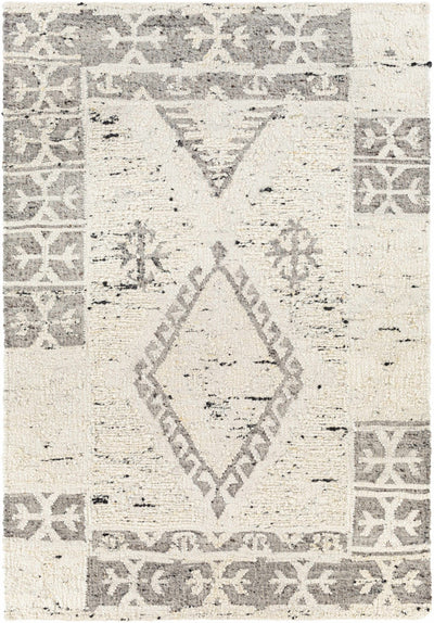 Transitional Beige and Gray Hand Woven Wool Area Rug - The Rug Decor