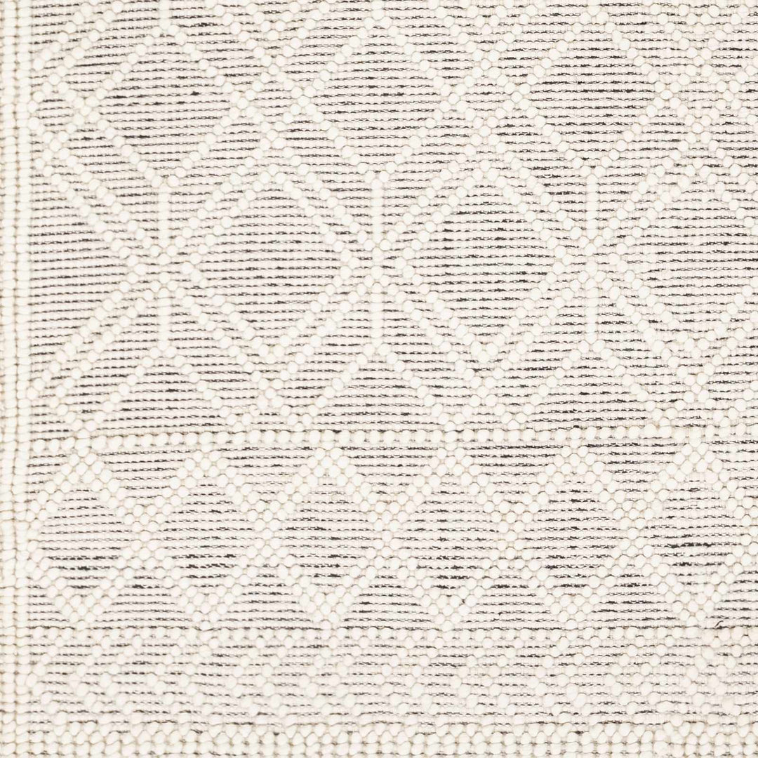 Transitional Hand Woven Ivory and Beige Tasseled Texture Wool Cotton Blended Rug - The Rug Decor