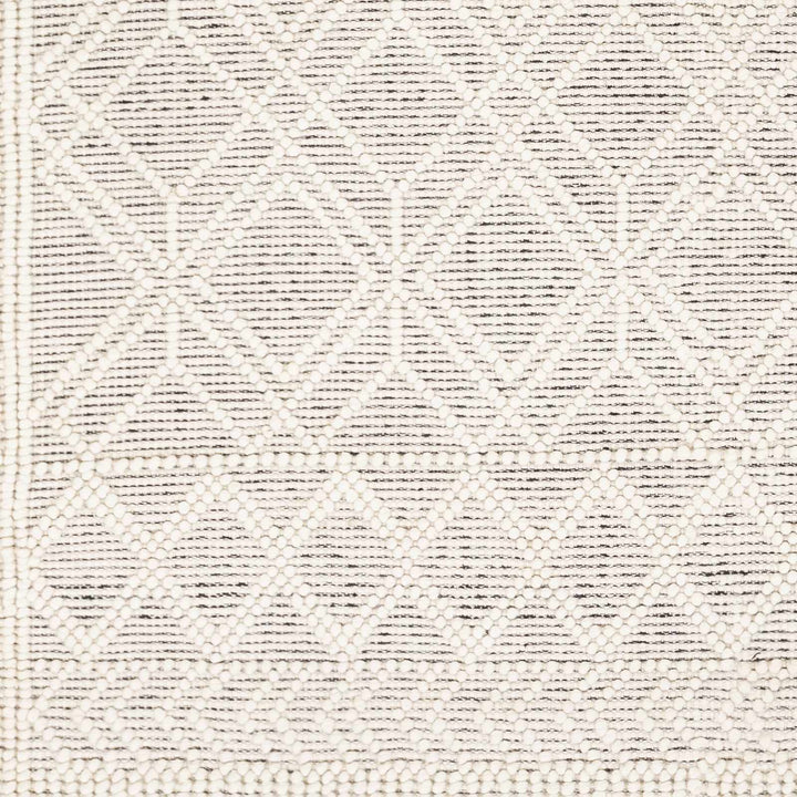 Transitional Hand Woven Ivory and Beige Tasseled Texture Wool Cotton Blended Rug - The Rug Decor