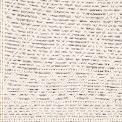 Transitional Hand Woven Ivory and Beige Tasseled Texture Wool Cotton Blended Rug - The Rug Decor