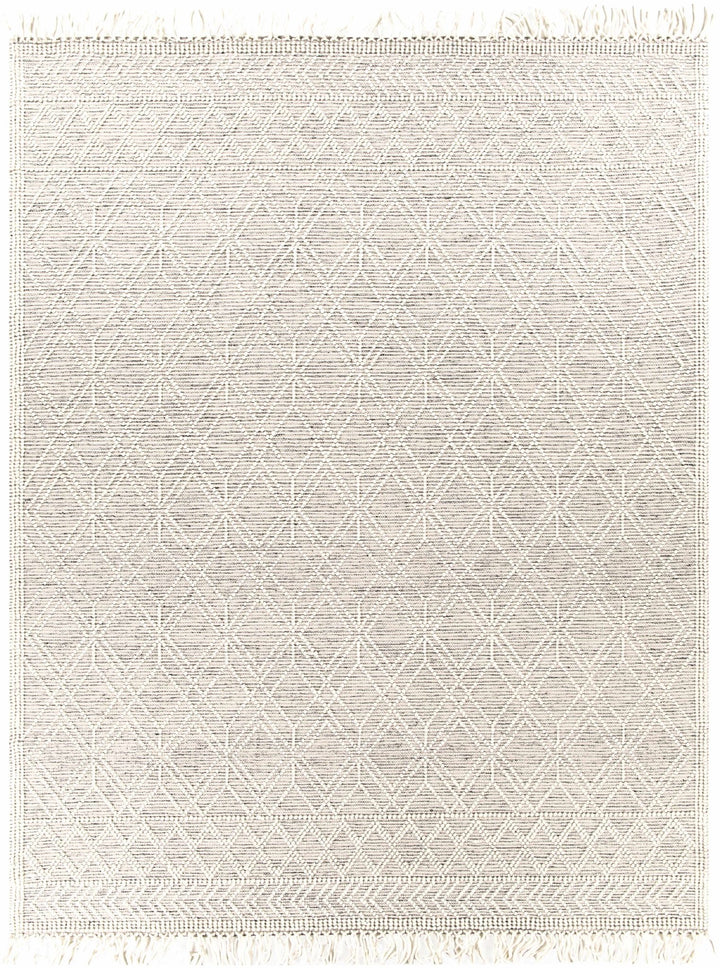 Transitional Hand Woven Ivory and Beige Tasseled Texture Wool Cotton Blended Rug - The Rug Decor