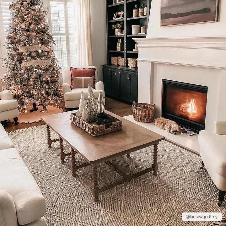 Transitional Hand Woven Ivory and Beige Tasseled Texture Wool Cotton Blended Rug - The Rug Decor