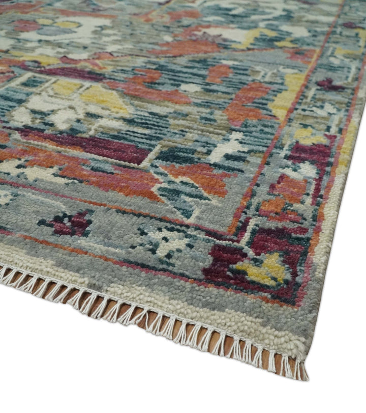 Transitional Ivory, Rust, Yellow Custom Made Turkish Design wool Area Rug - The Rug Decor