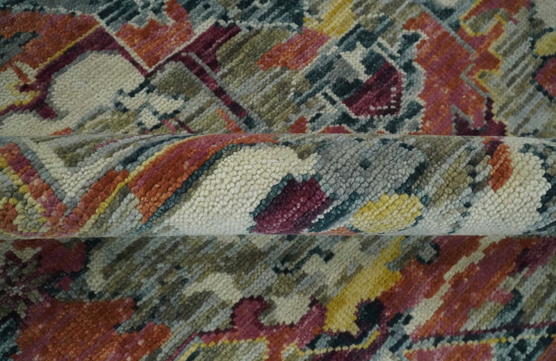 Transitional Ivory, Rust, Yellow Custom Made Turkish Design wool Area Rug - The Rug Decor