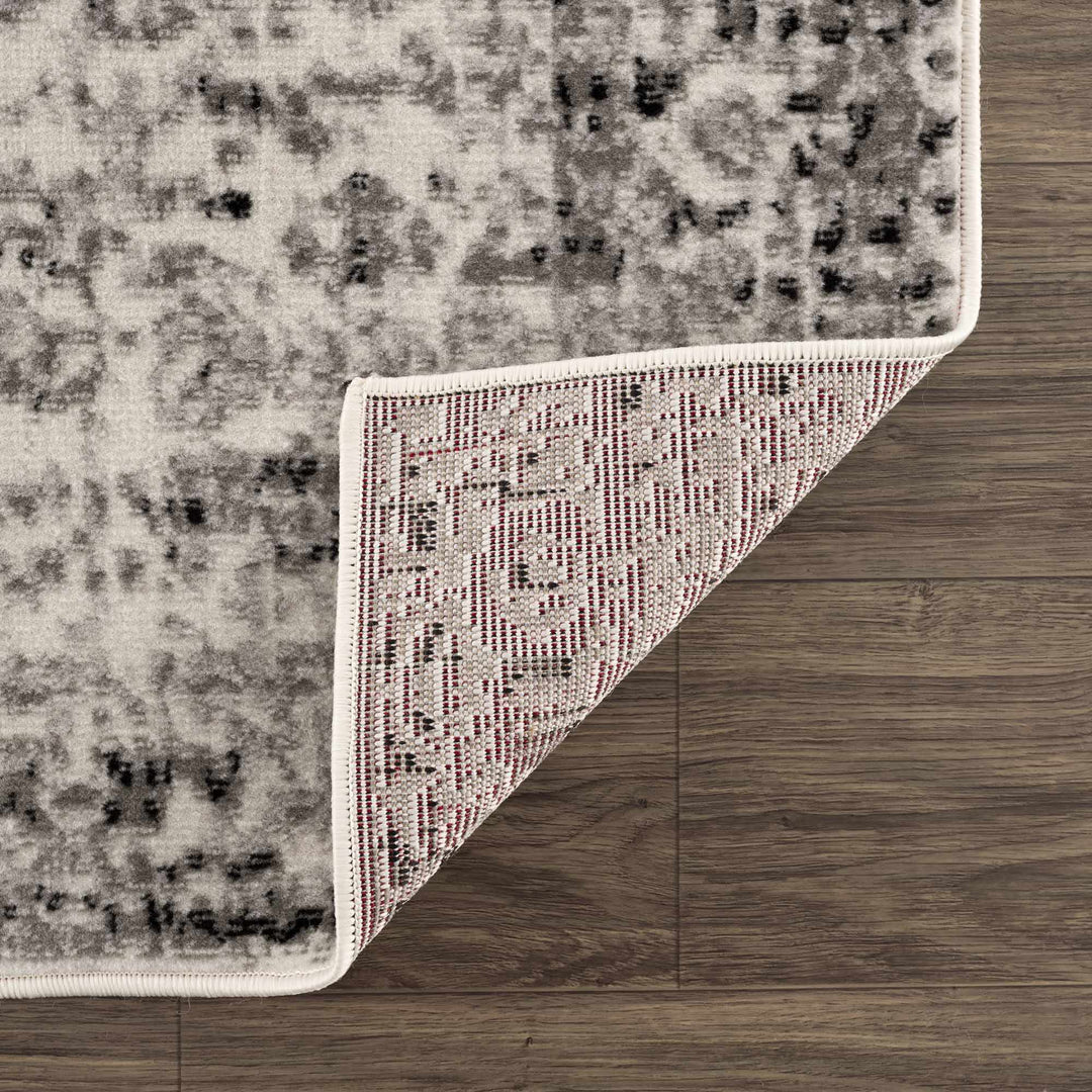 Transitional Medallion Heriz Design Beige, Black and Gray Medium Pile Area Rug - The Rug Decor