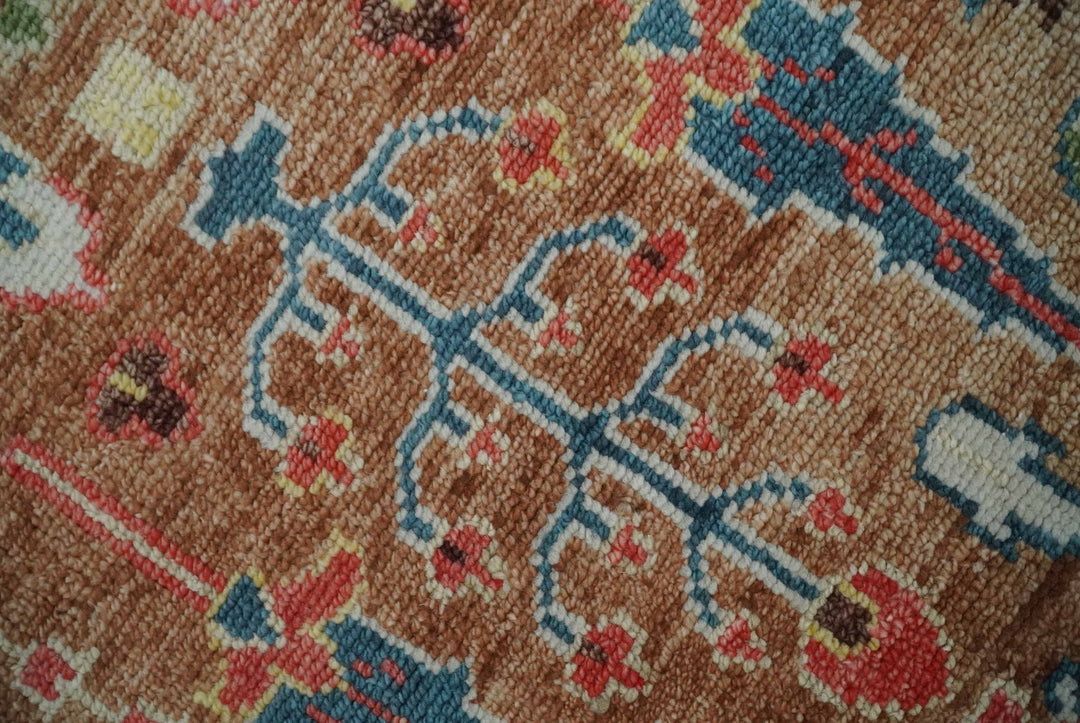 Tree of Life Rust and Brown Hand Knotted 8x10 Traditional Oushak Wool Rug - The Rug Decor