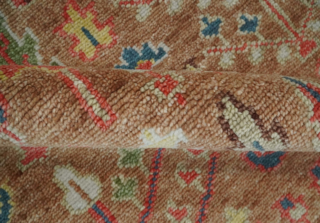 Tree of Life Rust and Brown Hand Knotted 8x10 Traditional Oushak Wool Rug - The Rug Decor