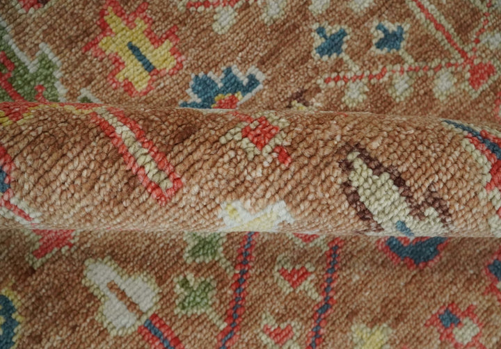 Tree of Life Rust and Brown Hand Knotted 8x10 Traditional Oushak Wool Rug - The Rug Decor