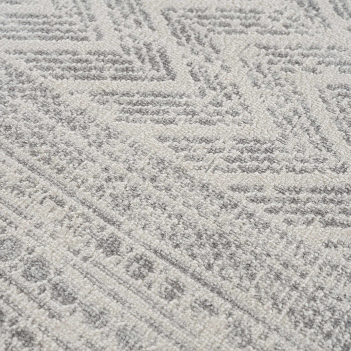 Tribal Look Beige and Charcoal Traditional Geometrical Design Rug - The Rug Decor