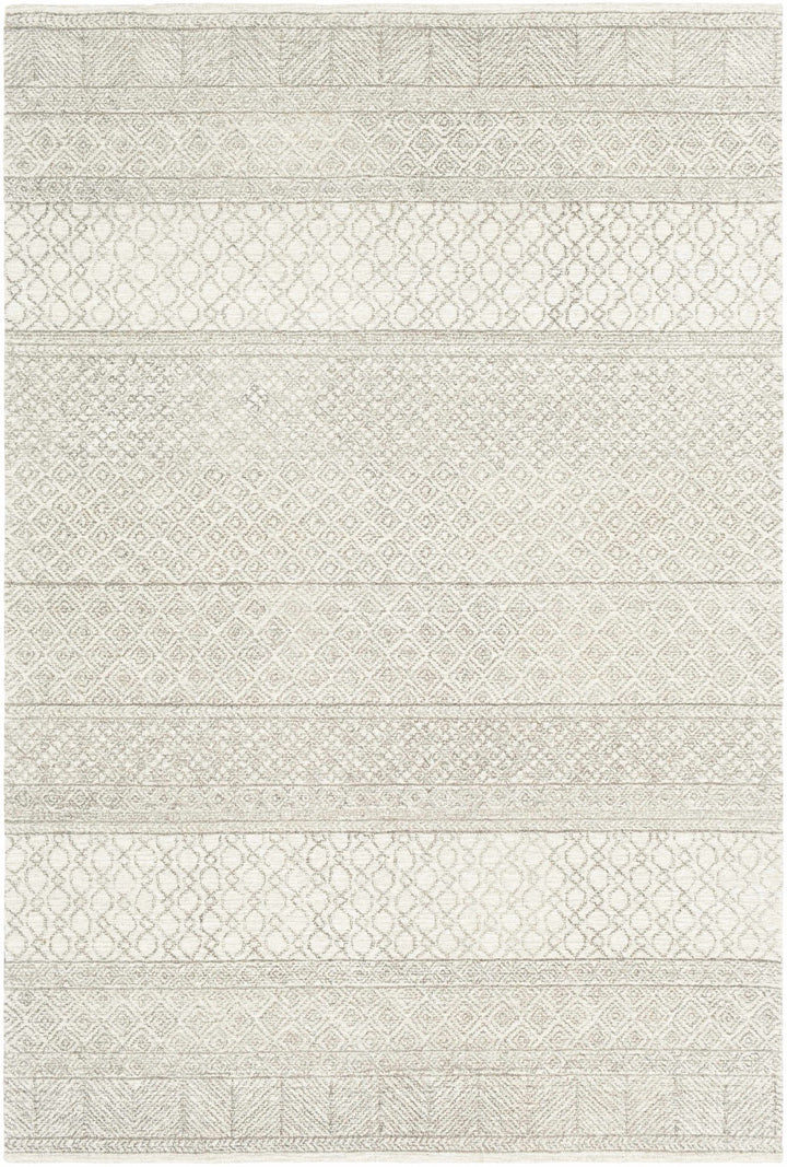 Tribal Look Ivory and Brown Geometrical Hand Tufted Wool Area Rug - The Rug Decor