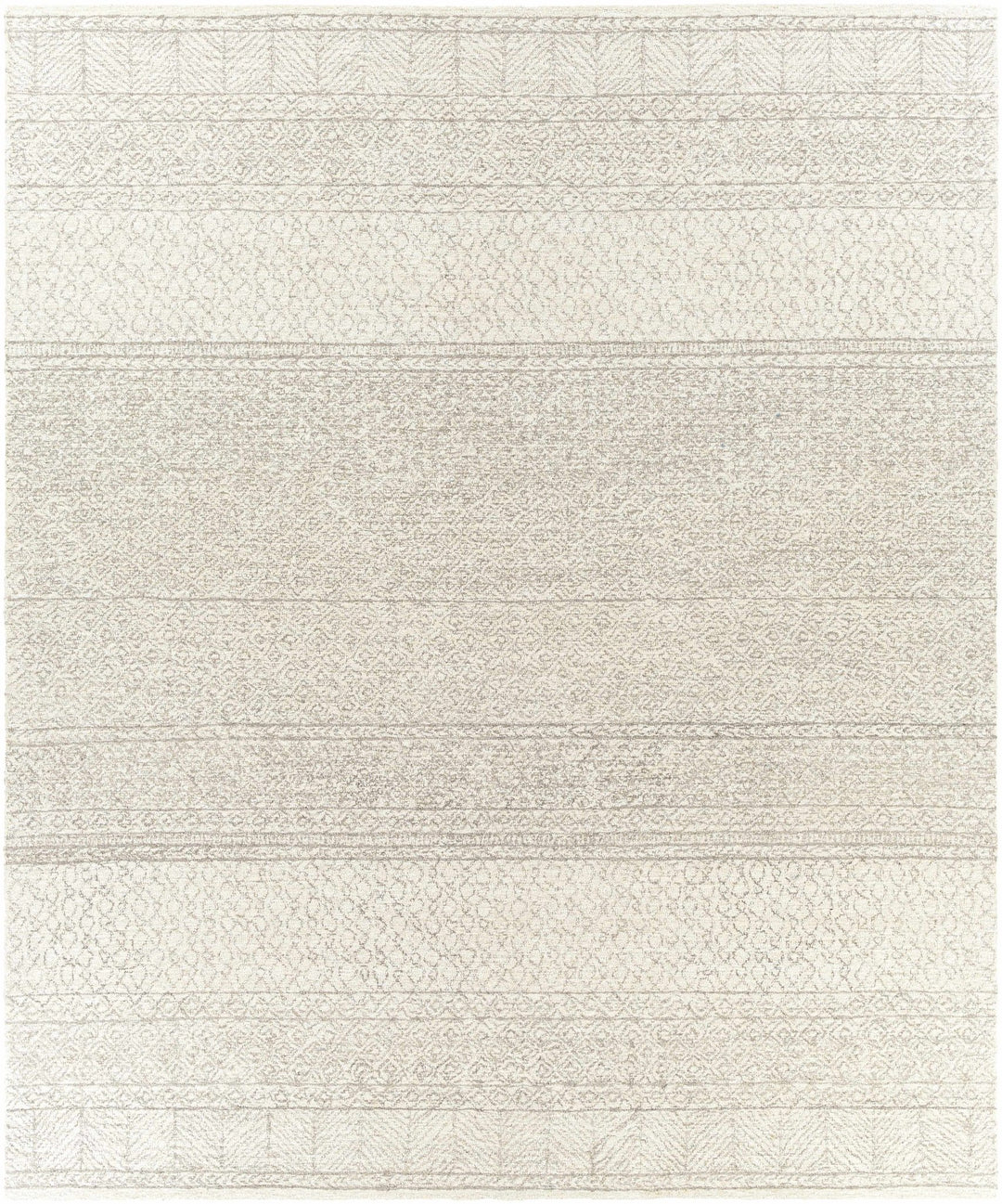Tribal Look Ivory and Brown Geometrical Hand Tufted Wool Area Rug - The Rug Decor
