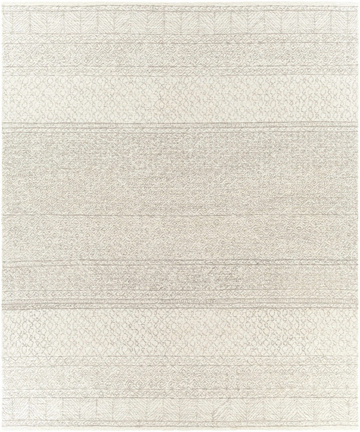 Tribal Look Ivory and Brown Geometrical Hand Tufted Wool Area Rug - The Rug Decor