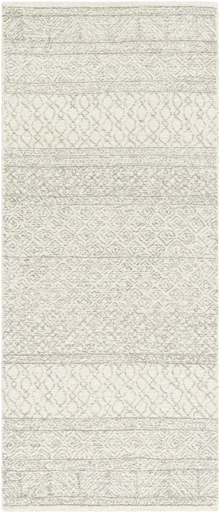 Tribal Look Ivory and Brown Geometrical Hand Tufted Wool Area Rug - The Rug Decor