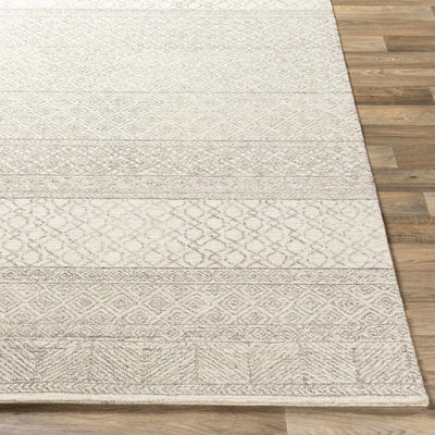 Tribal Look Ivory and Brown Geometrical Hand Tufted Wool Area Rug - The Rug Decor