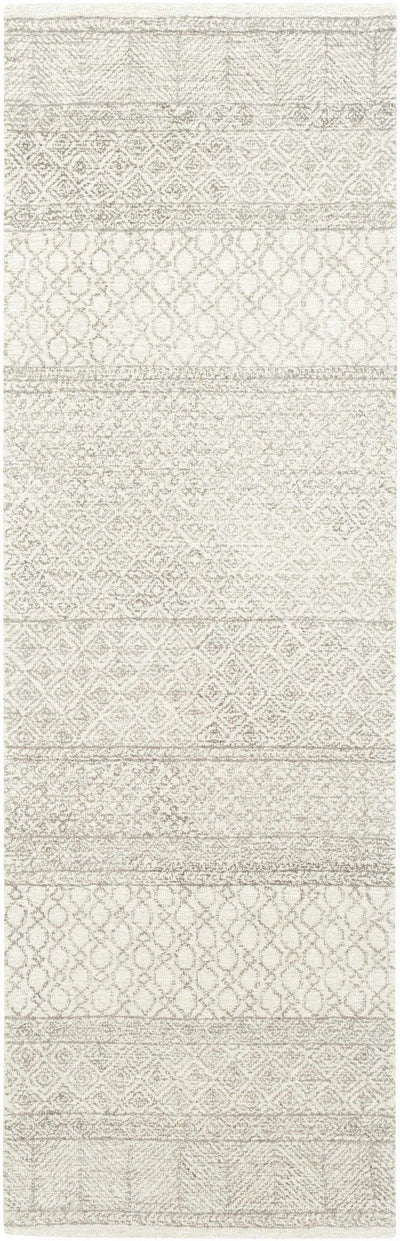 Tribal Look Ivory and Brown Geometrical Hand Tufted Wool Area Rug - The Rug Decor